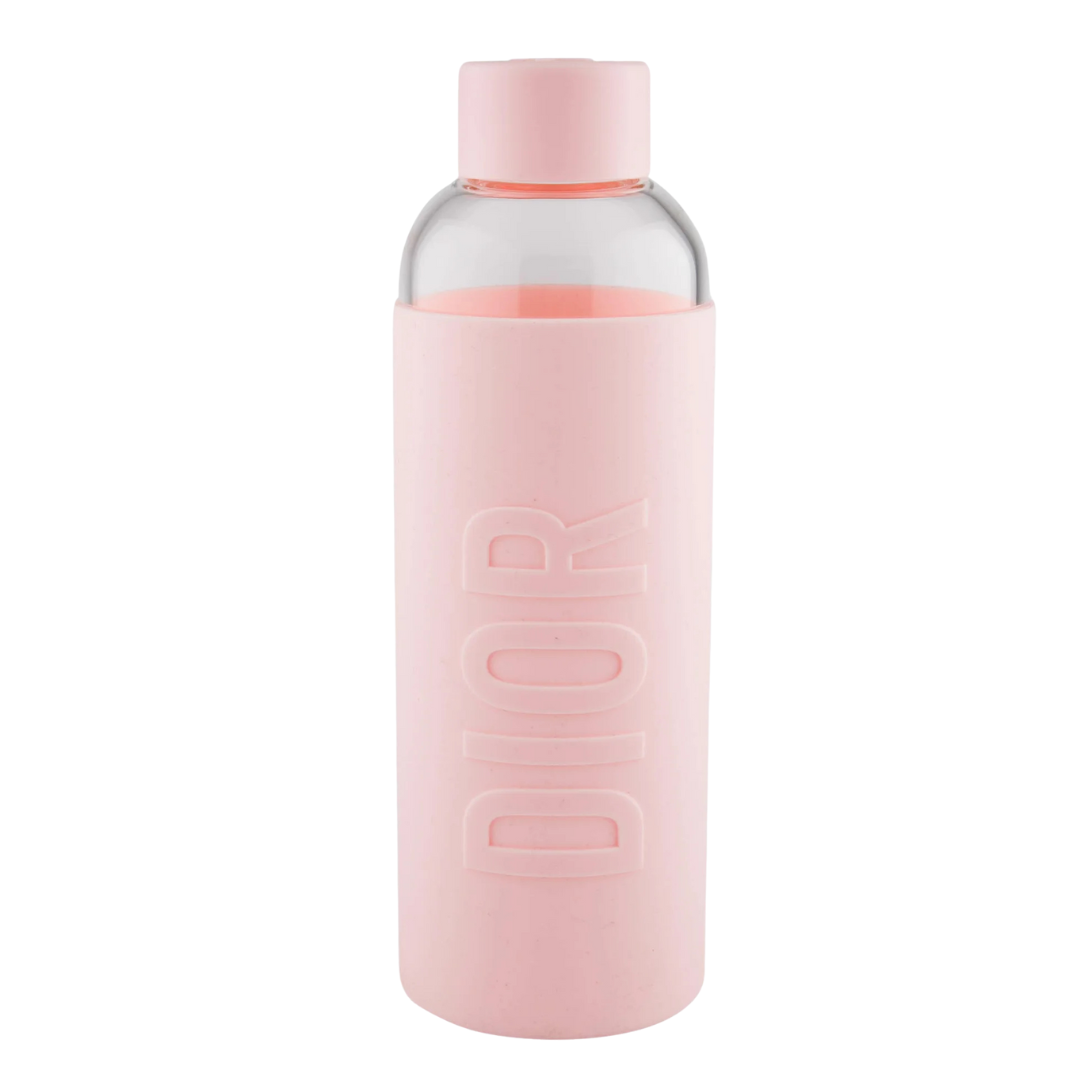 Dior Glass Water Bottle 550ML - Pink