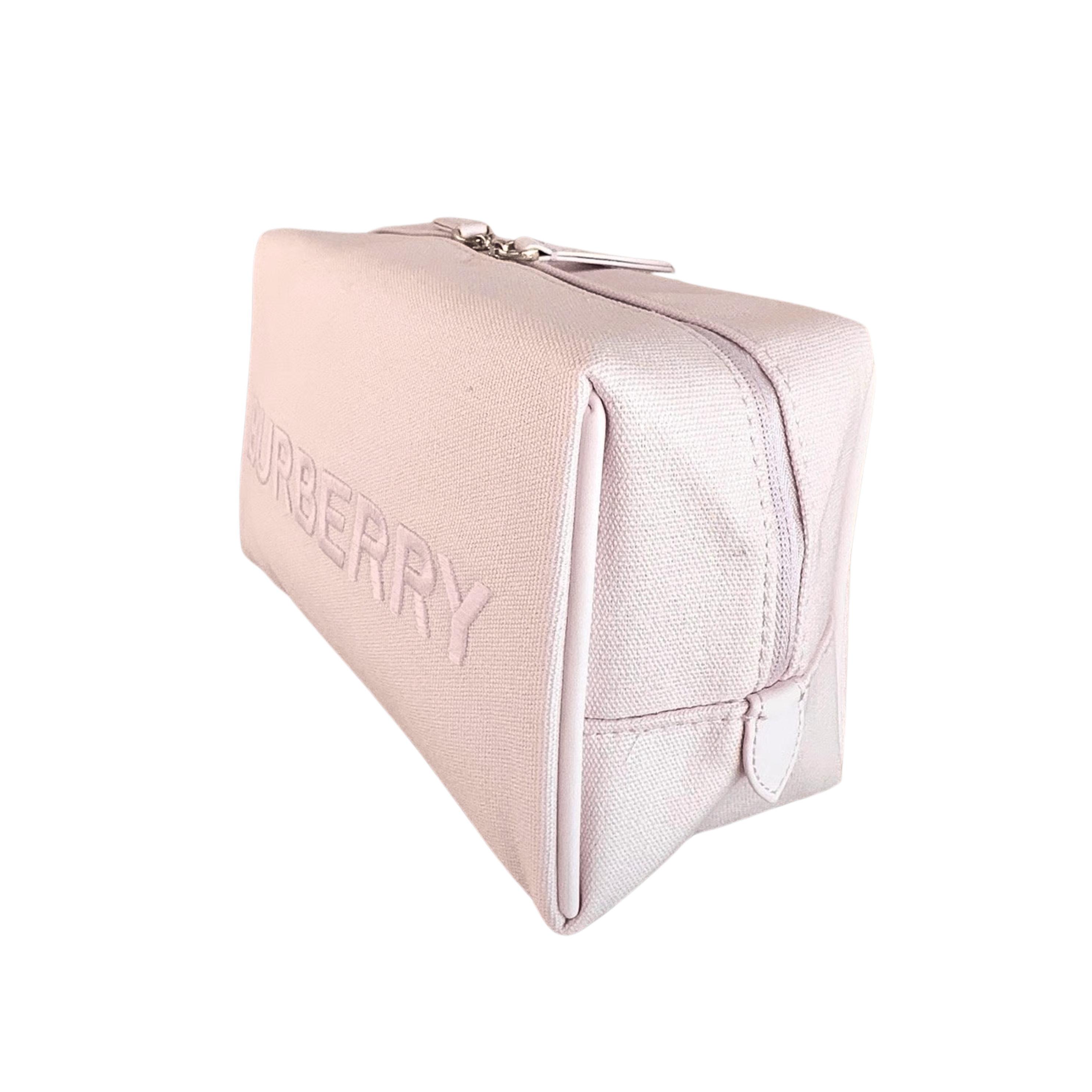 Burberry Embossed Logo Canvas Pouch - Pink
