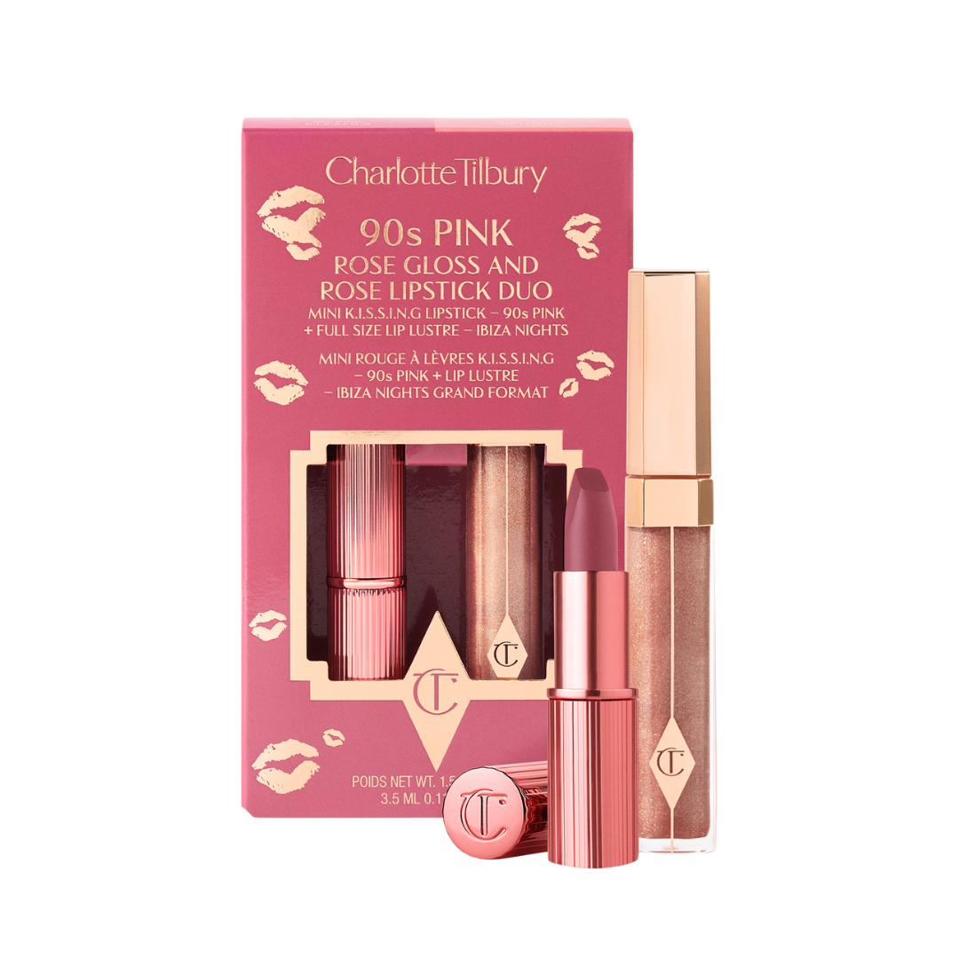 Charlotte Tilbury 90s Pink Rose Gloss and Rose Lipstick Duo