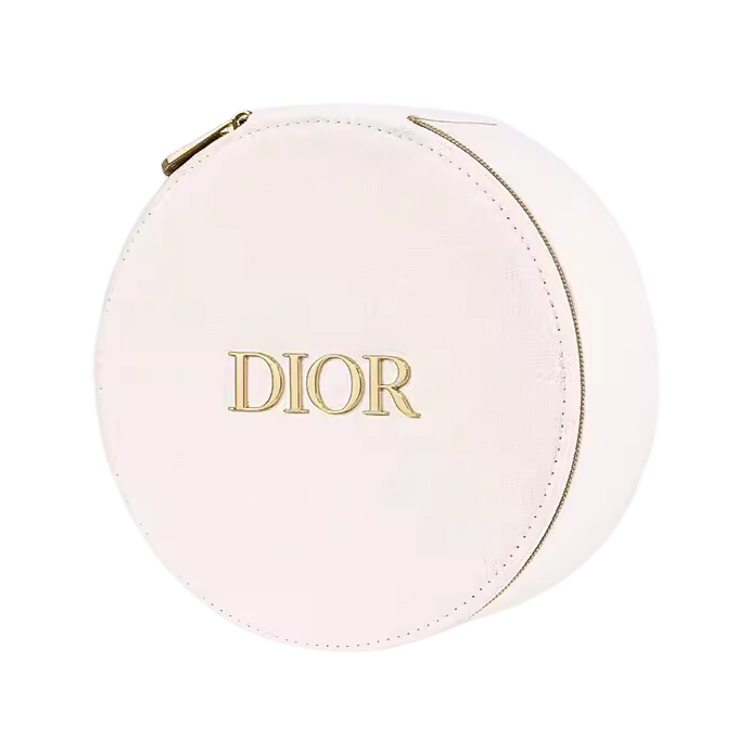 DIOR Beauty Vanity Case Round Makeup Bag With Mirror - White