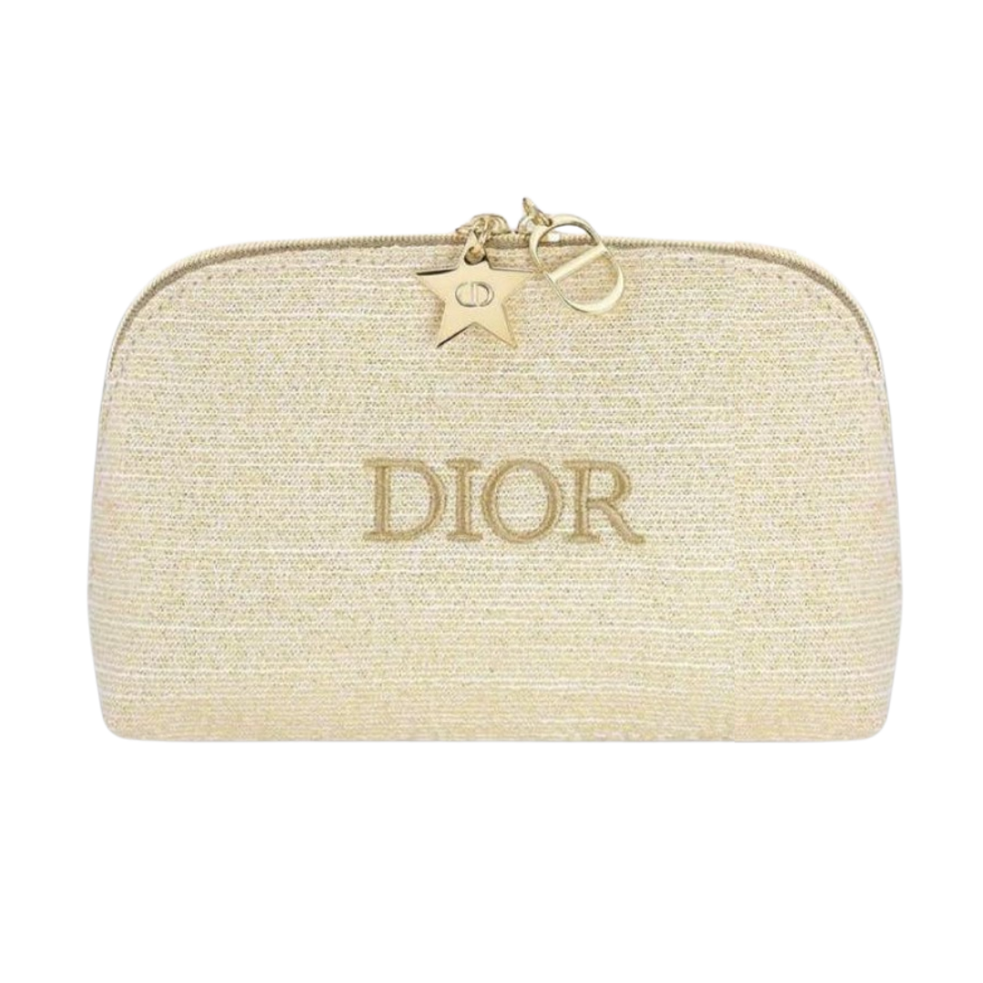 Dior Holiday 2024 Makeup Pouch with Star and CD Logo Chain  Dior Gold Cosmetic Bag with CD Logo main image 0