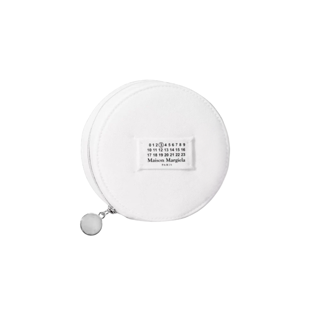 Maison Margiela White Cotton Round Cosmetics Bag