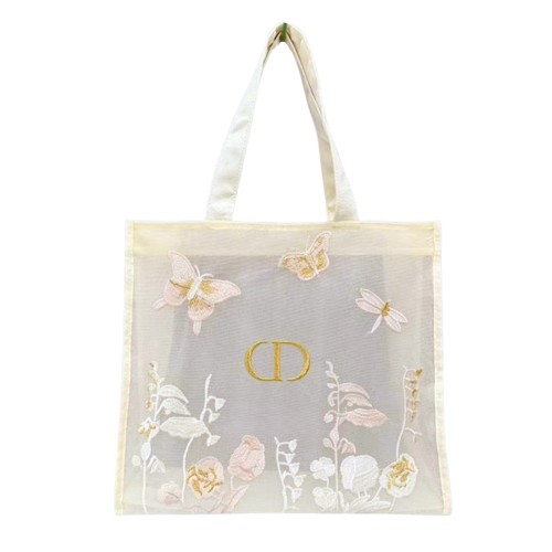 Dior Beauty Embroidered Butterflies and Dragonflies Tote Bag