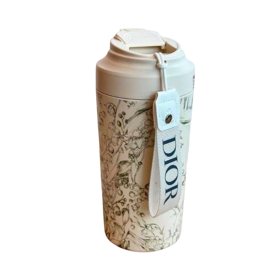 Dior Cream Floral Travel Mug
