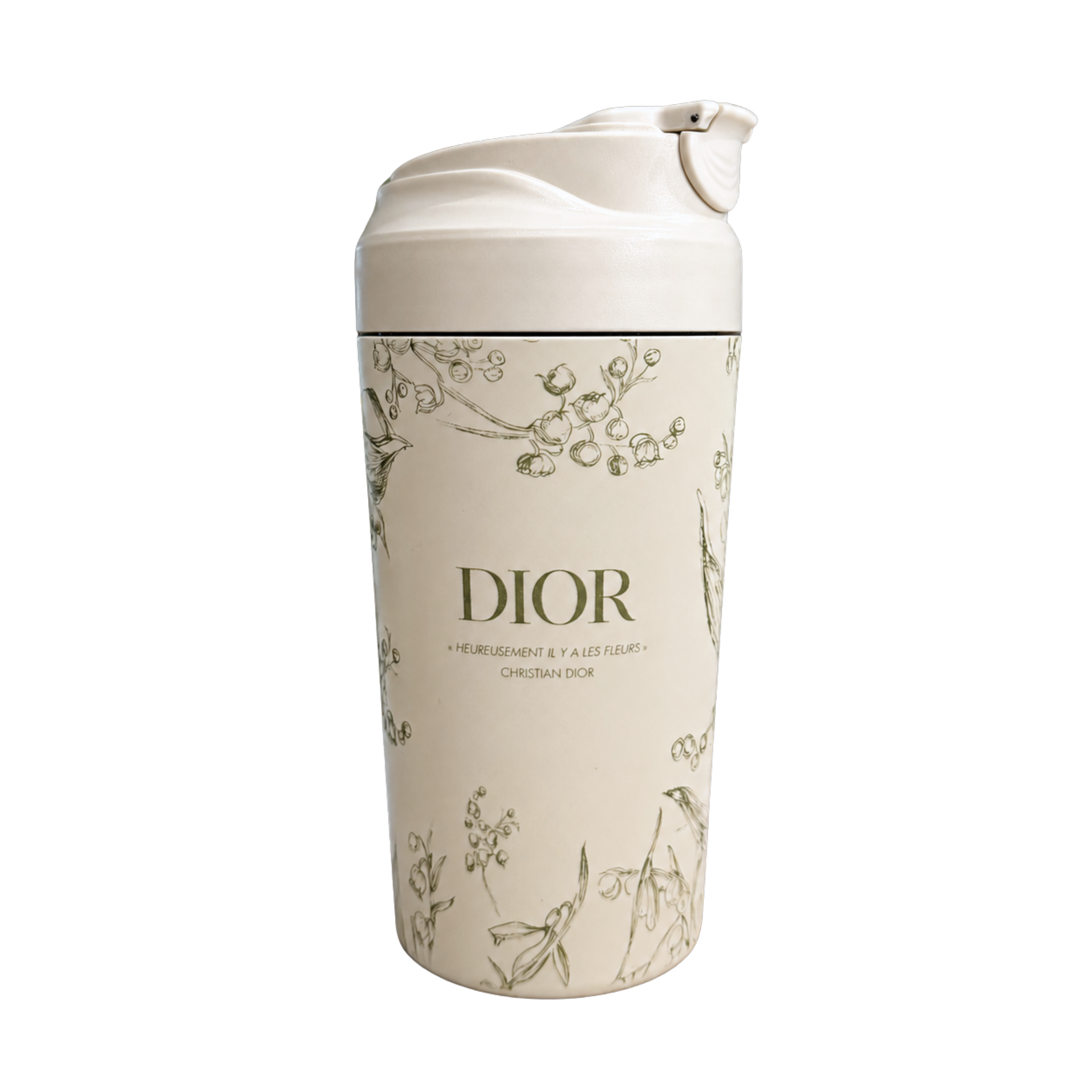 Dior Cream Floral Travel Mug