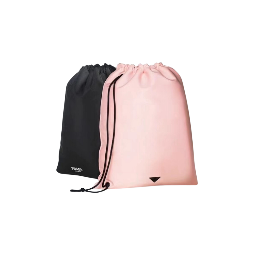 Prada Beauty Black & Pink Reversible Drawstring Backpack Bag
