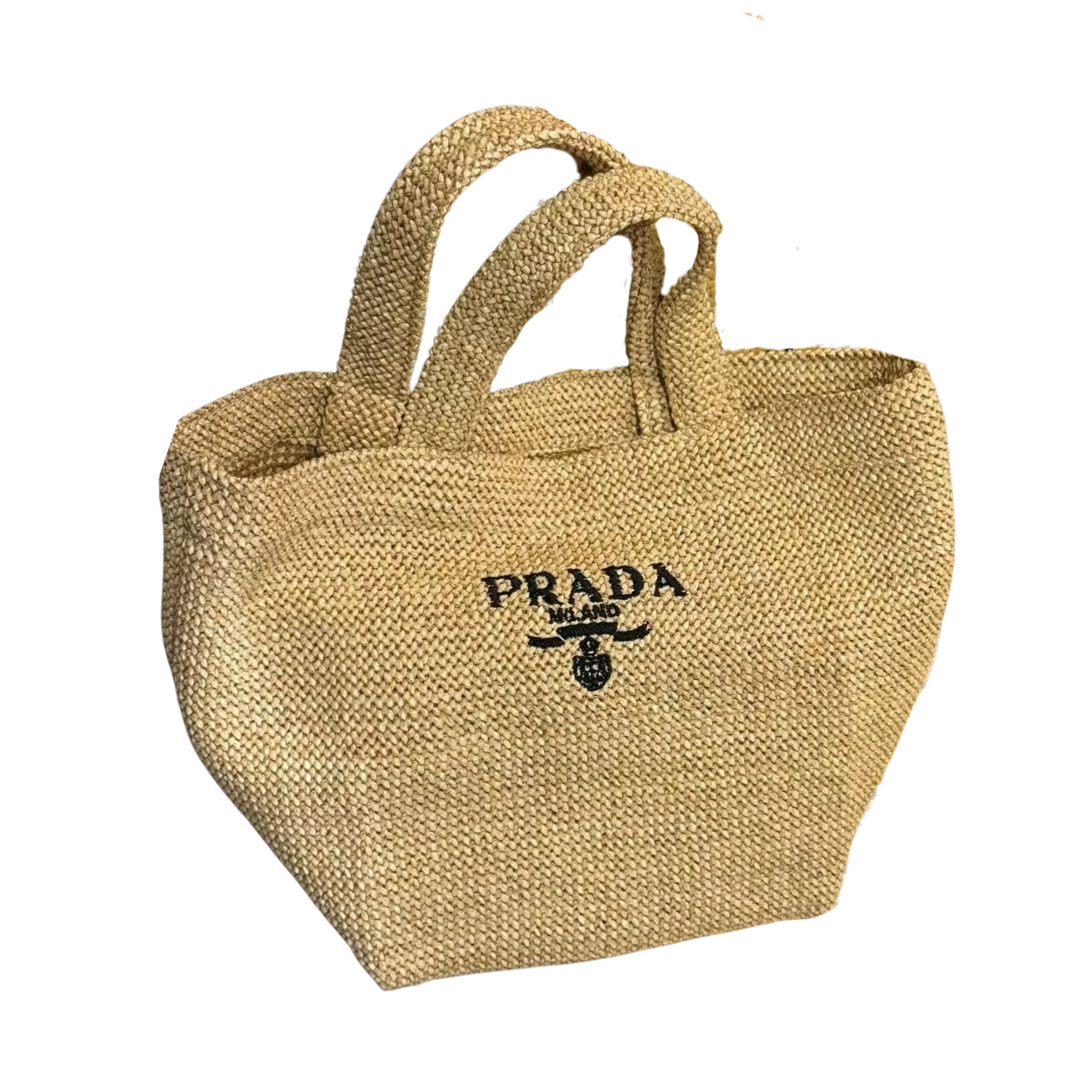 Prada Raffia Shoulder Bag - Beige