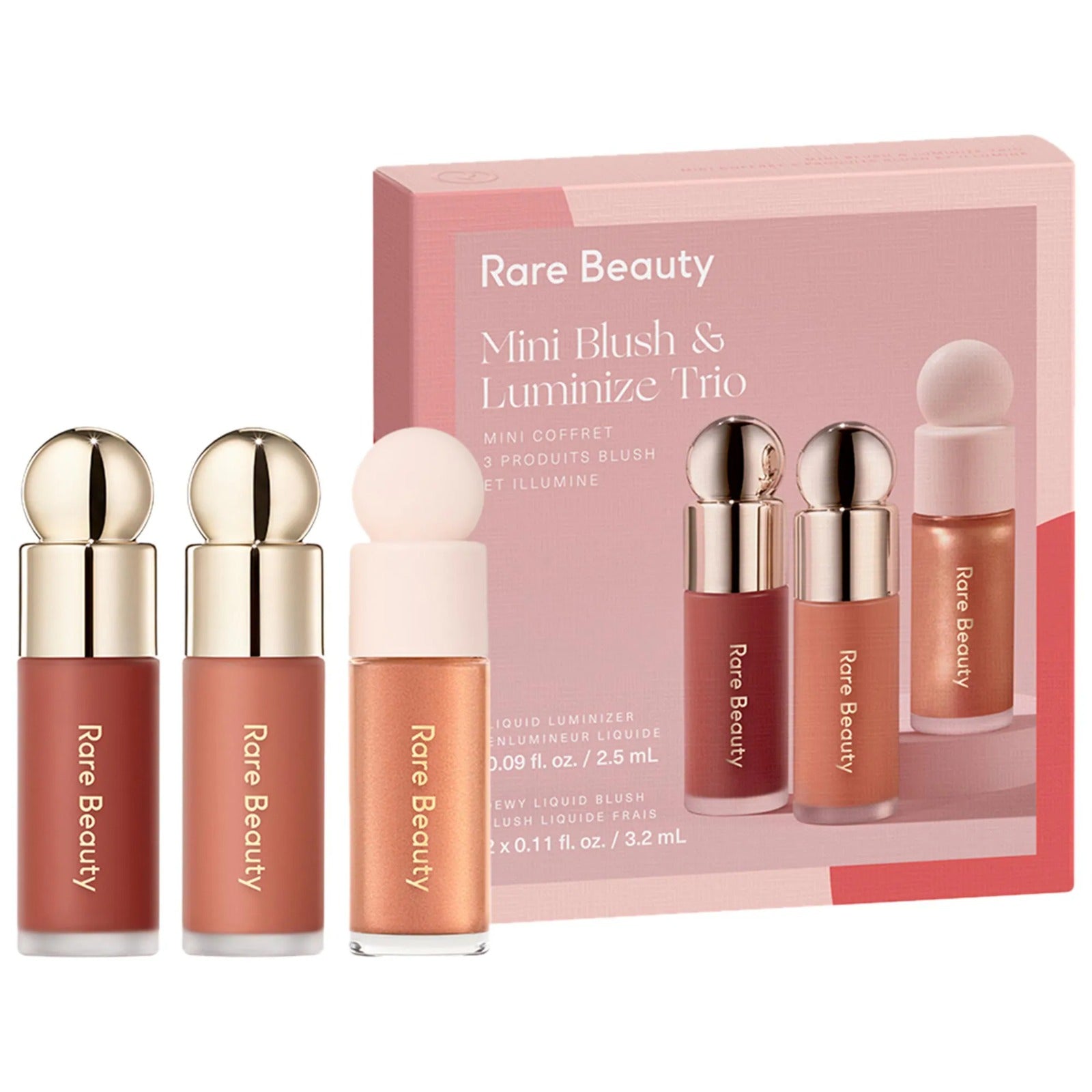 Rare Beauty Mini Blush & Luminize Trio Set
