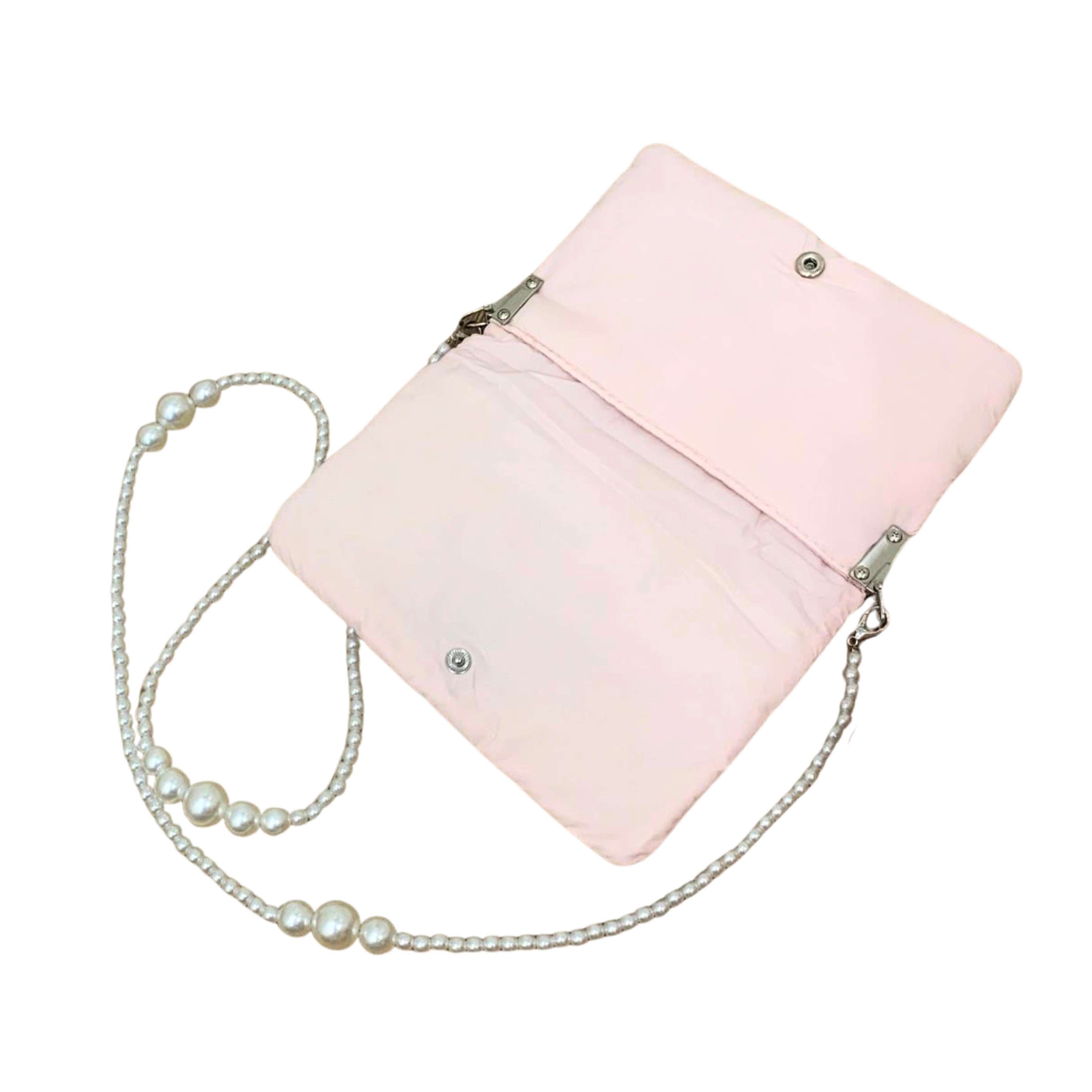 Dior Pink Pouch with Pearl Chain Strap