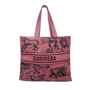 Dior Christian Dior Dioriviera Straw Tote Bag - Dark Grey & Red