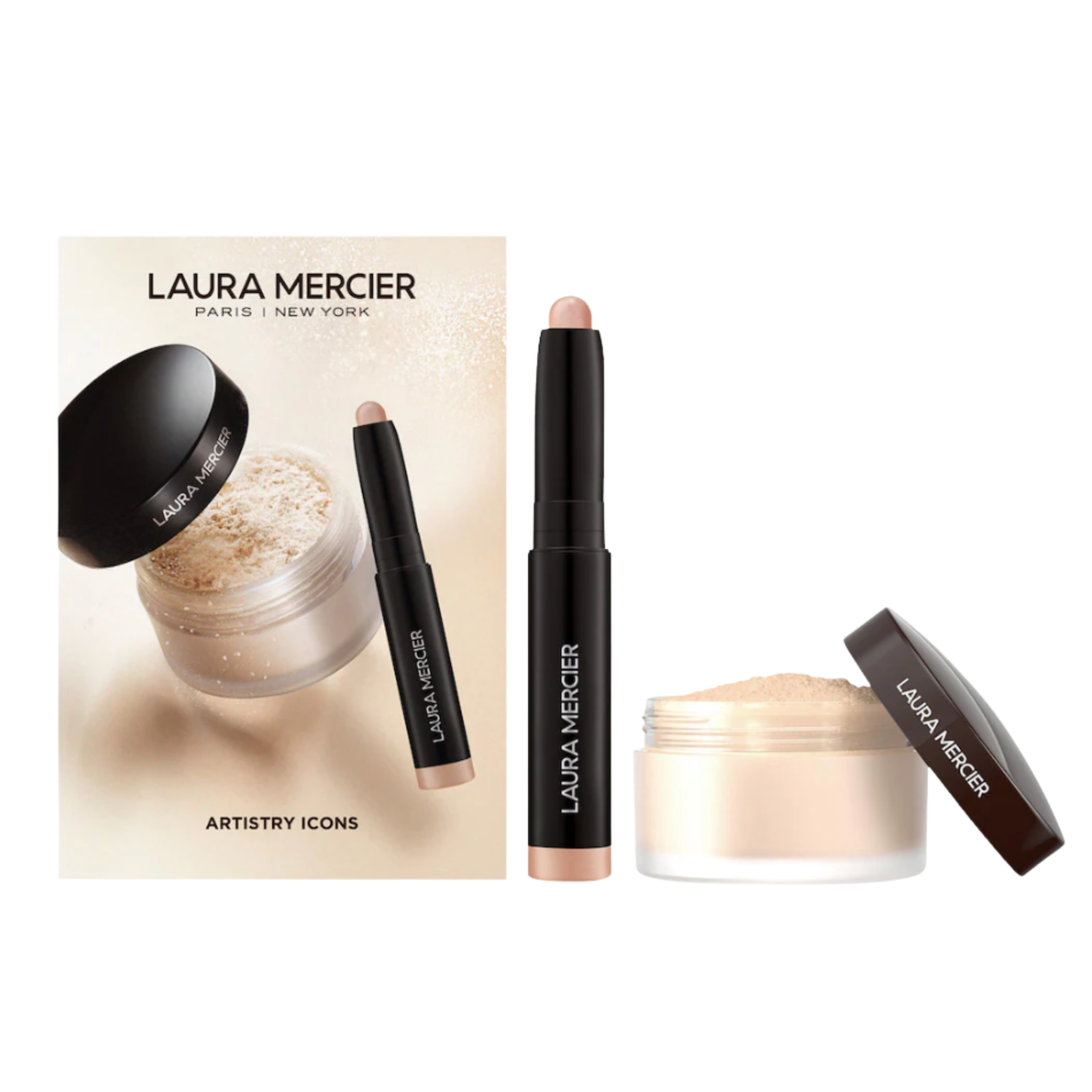 Laura Mercier  Mini Artistry Icons Loose Powder and Eyeshadow Set