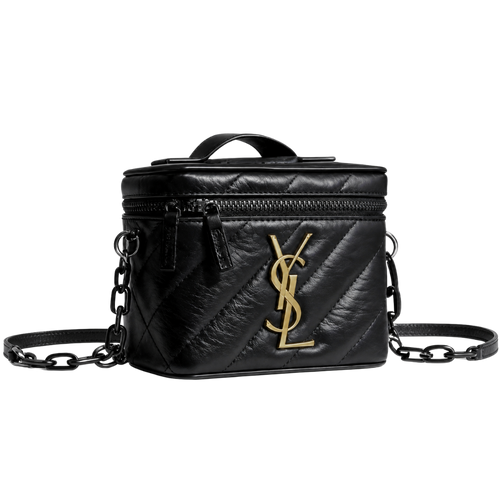 YSL Rectangular Quilted Cosmetic Bag - Gold Logo