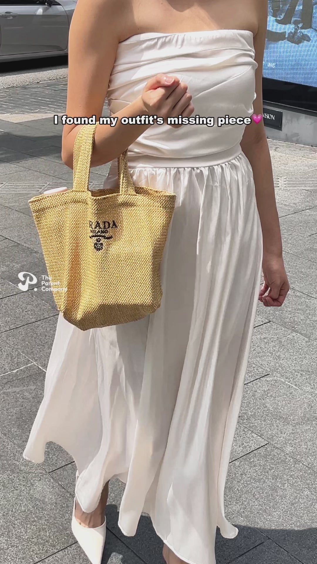 Load video: Prada Raffia Handbag - Beige
