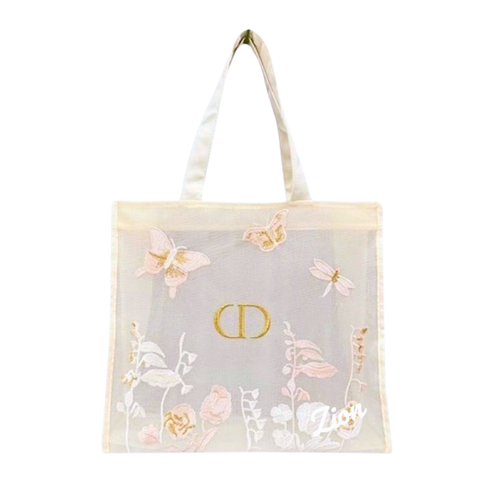 Dior Beauty Embroidered Butterflies and Dragonflies Tote Bag
